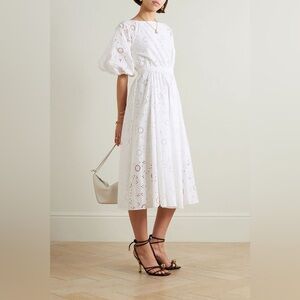 New Carolina Herrera Embroidered Cotton Runway Dress Size US 4